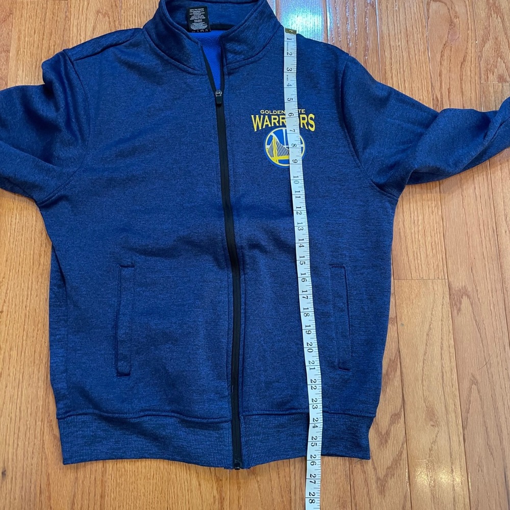 Golden State‎ Warriors NBA Fleece lined Zip Up Jacket Blue Mens Small streetwear - Picture 10 of 16